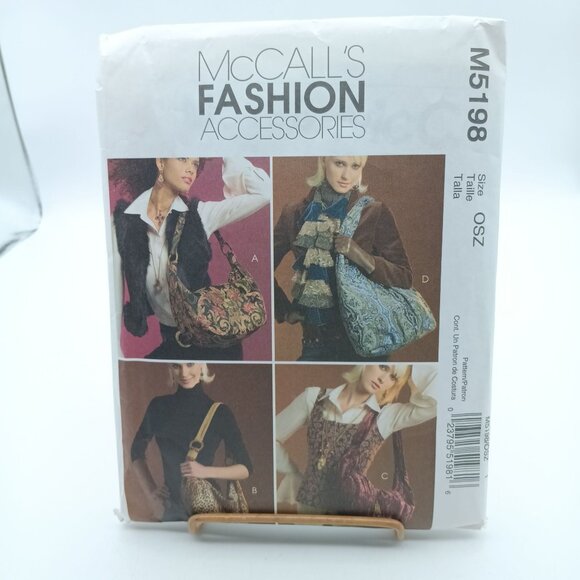 McCalls Hobo Bag Fashion Accessories Sewing Pattern M5198 OSZ 2006 - Picture 1 of 2